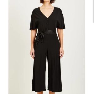 Sold! LACAUSA V neckline Belted Wide Leg Jumpsuit